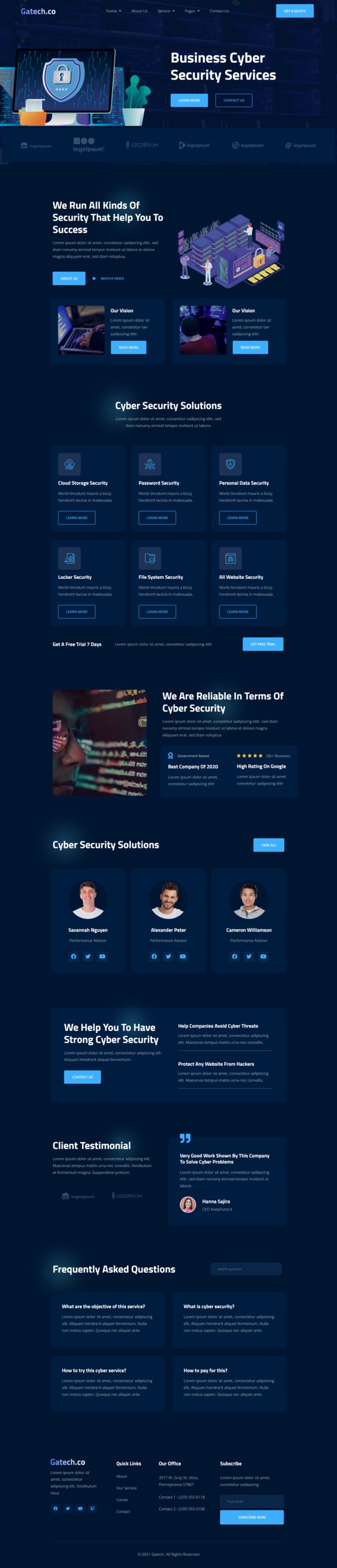 Gatech Cyber Security & IT Management Elementor Template Kit, WP